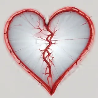 transparent broken heart