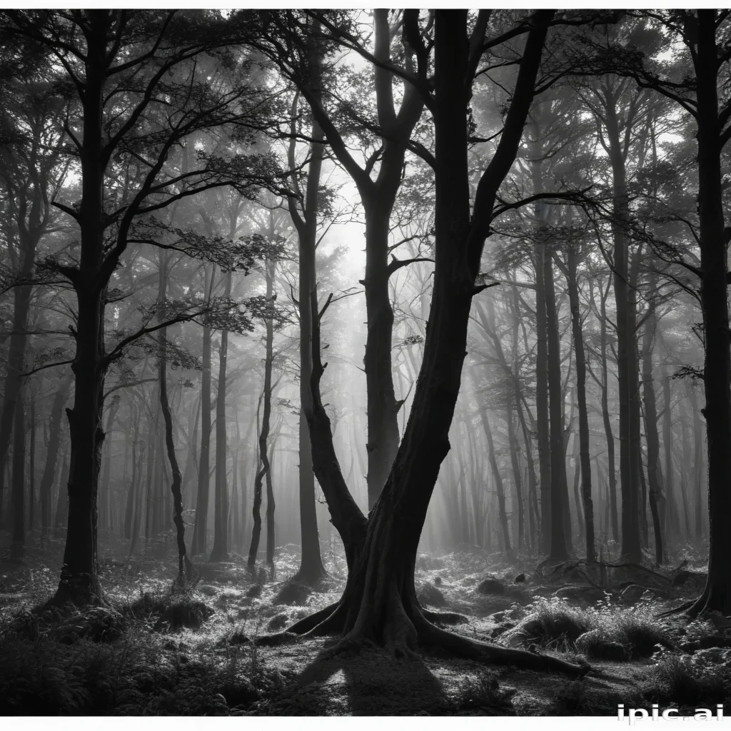 forest clipart black and white