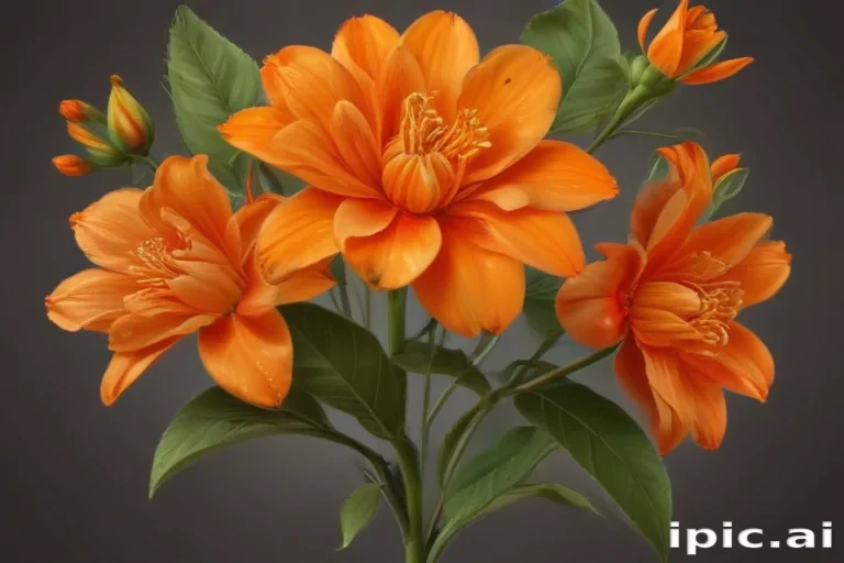orange flower clipart