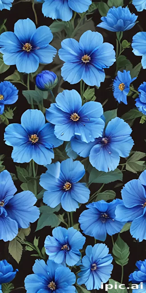 transparent blue flowers