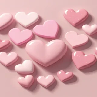 pink hearts aesthetic