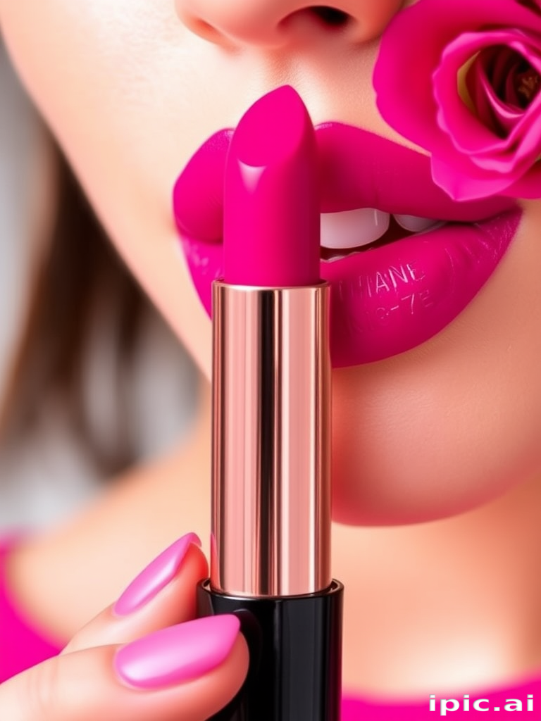 Luscious Berry Sorbet lip color showcasing a bright fuchsia shade, juicy finish, and plumping effect, perfect for adding a pop of color and vibrancy to any look