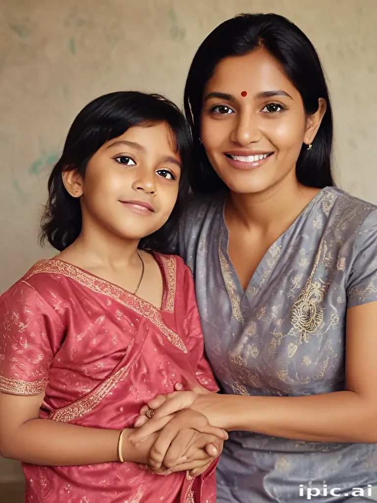 mom and son indian