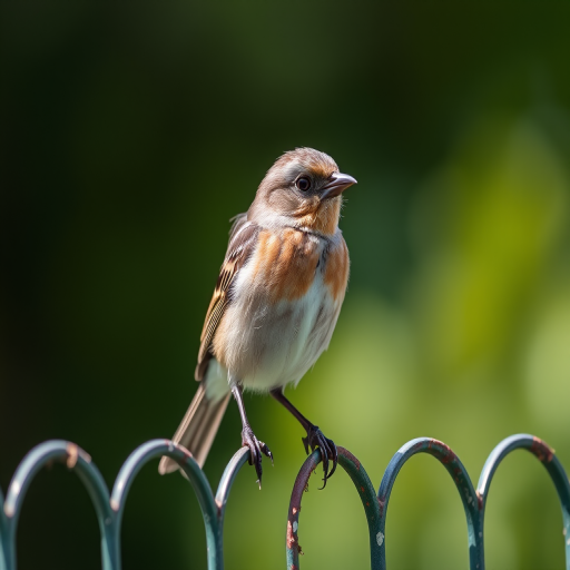 high-resolution close-up of a bird perched on a fence, natural light, f/2.8, 1/500s, ISO 200, 85mm lens, shallow depth of field, Canon DSLR