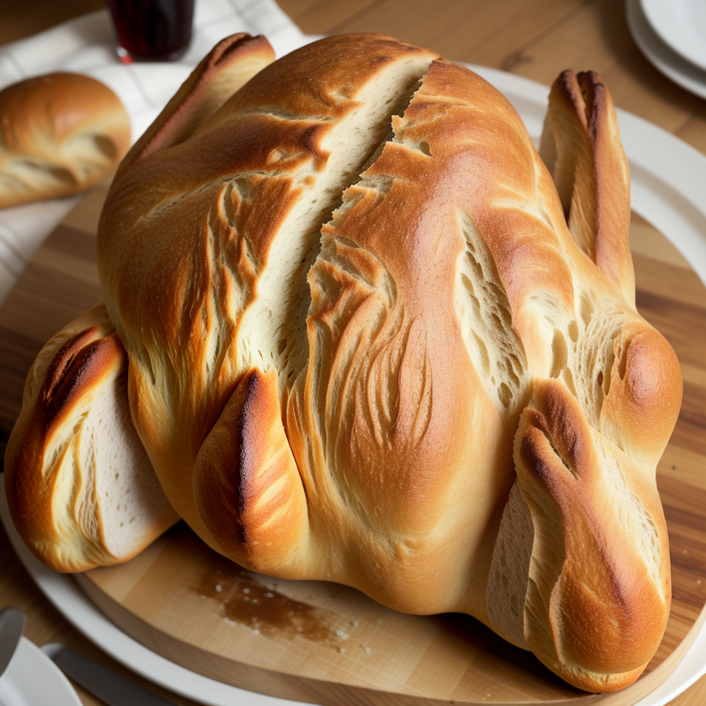 bread in the shape of a turkey