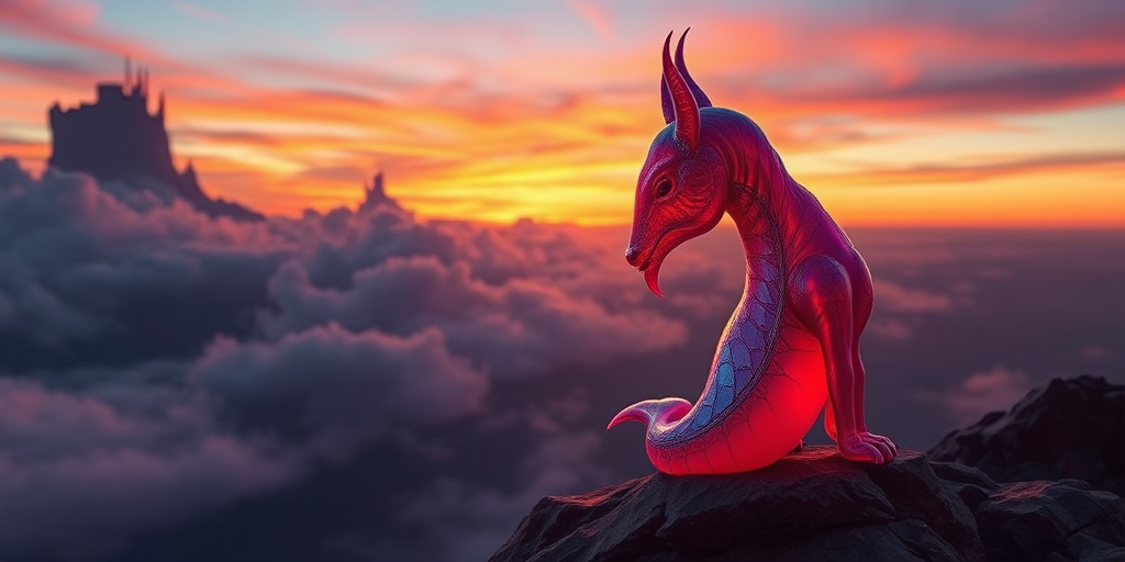 Digital art, In a world where animals can live, a vibrant and intricate digital artwork comes to life. The Venus is depicted in stunning detail, with its smooth surface reflecting the colors of the sunset sky. aidmasoftglow