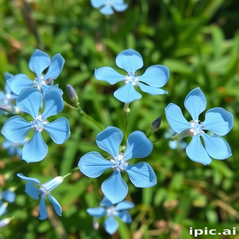 transparent blue flowers