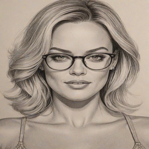 Magnificent Peta Murgatroyd, pencil sketch, portrait of Attractive woman 1974s in glasses, hair style beatnik, outline, clear lines, fine lines, 8k
