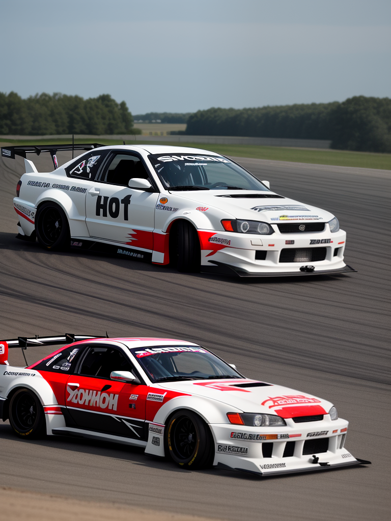 High Performance Racing Cats High-Performance Racing Cars Competing on a Professional Track in Action