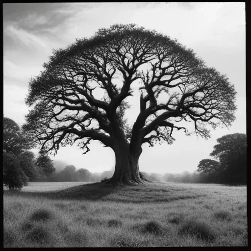 oak tree clipart black and white