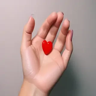 hand heart aesthetic