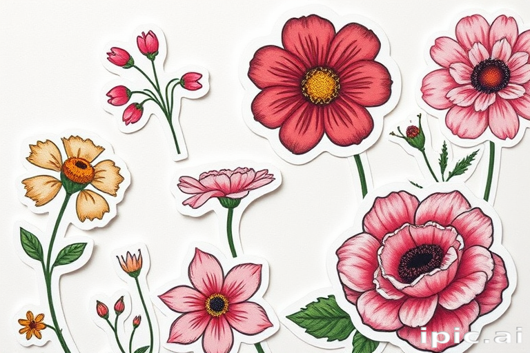 aesthetic flower stickers