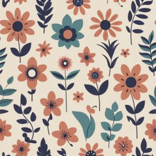 retro flowers png