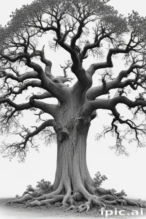 oak tree clipart black and white