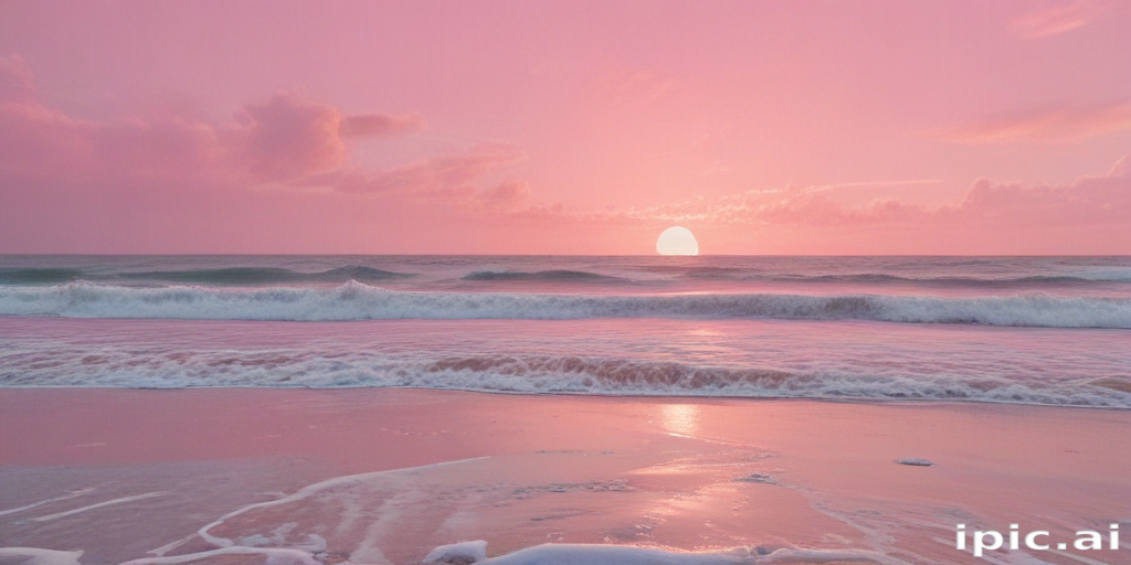 Tranquil Sunset Over the Ocean with Soft Pink and Purple Hues