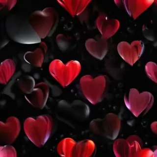 hearts background black