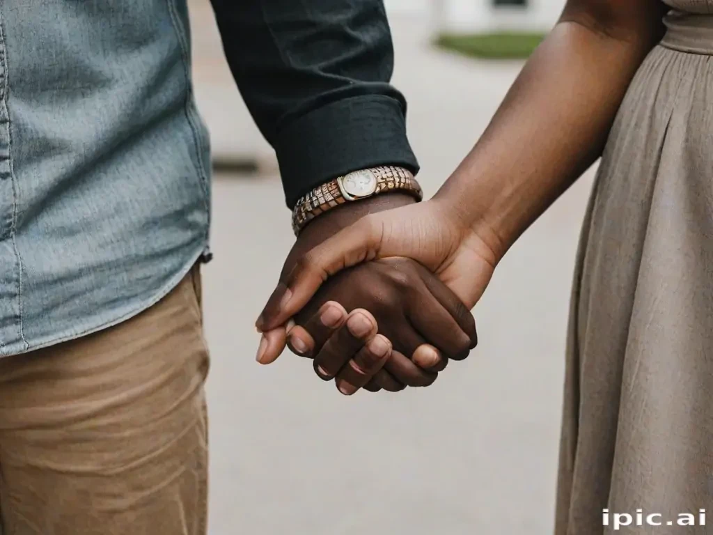 black couple holding hands