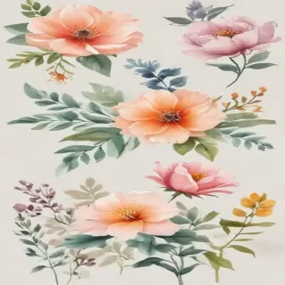 clipart watercolor flowers