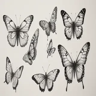 butterflies sketches