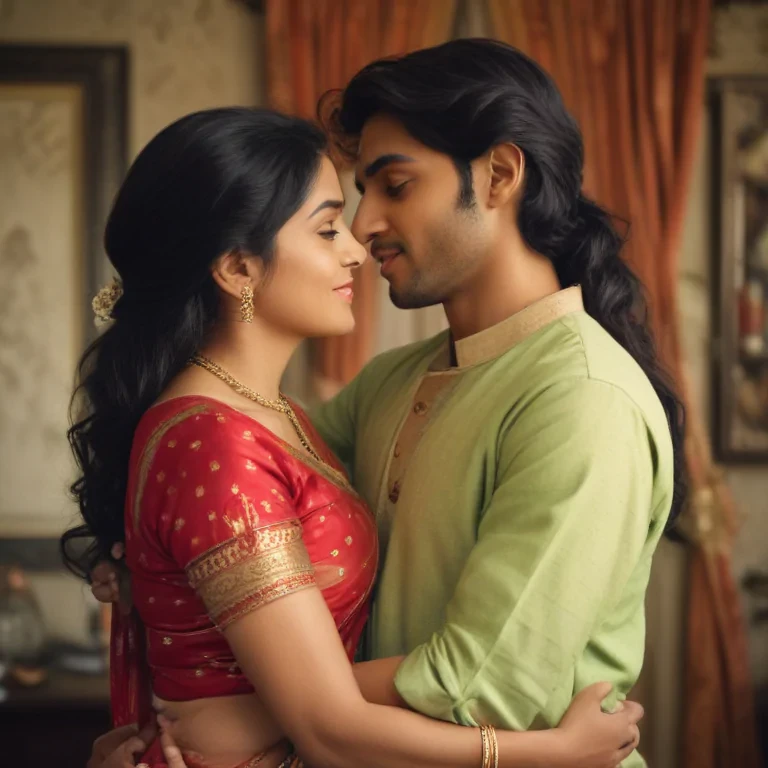 indian son with mom