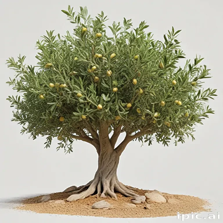 A Beautiful Olive Tree with Lush Green Leaves and Ripening Olives