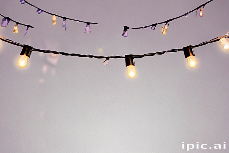 Colorful String Lights with Decorative Flags Creating a Cozy Atmosphere