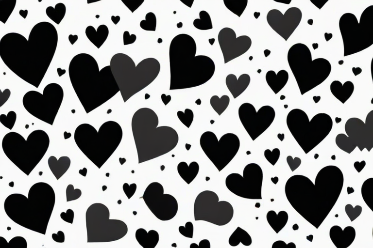 hearts background black