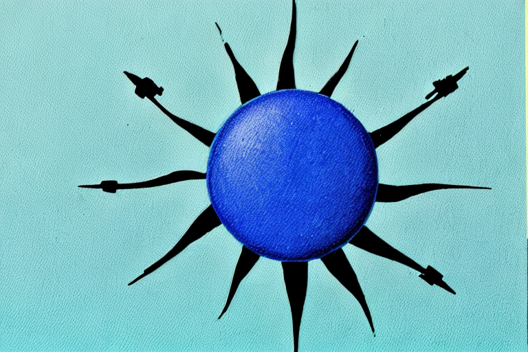 A sun in a blue sky