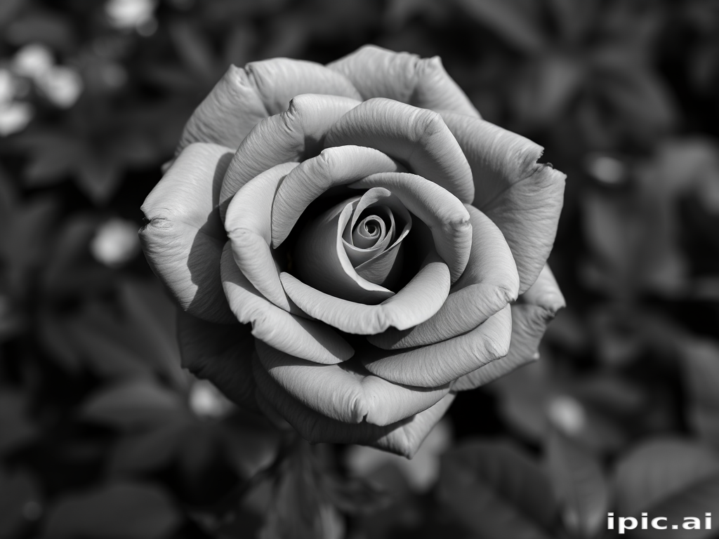 rose with black and white background