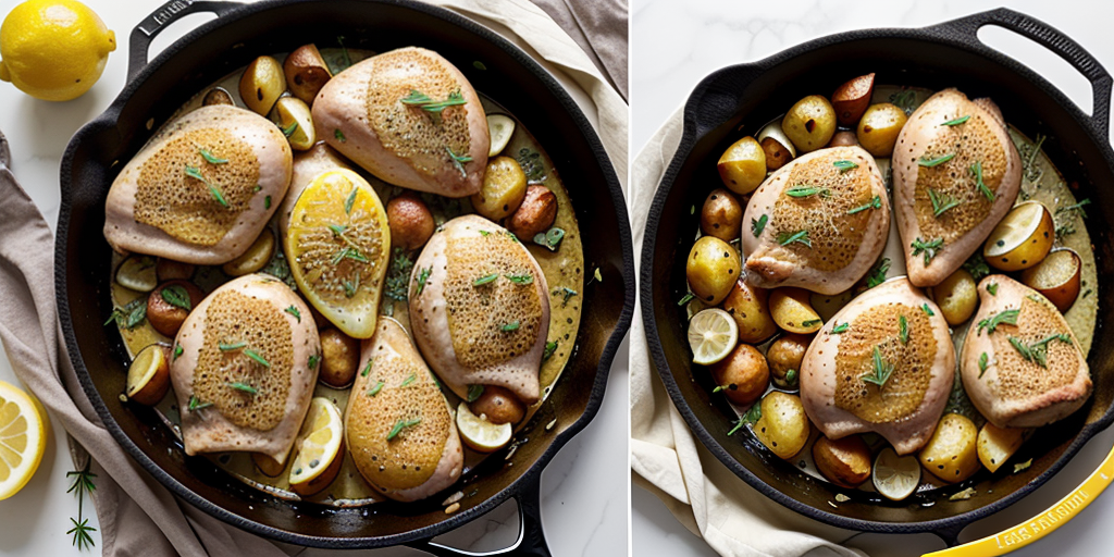 skillet lemon-herb chicken and potatoes