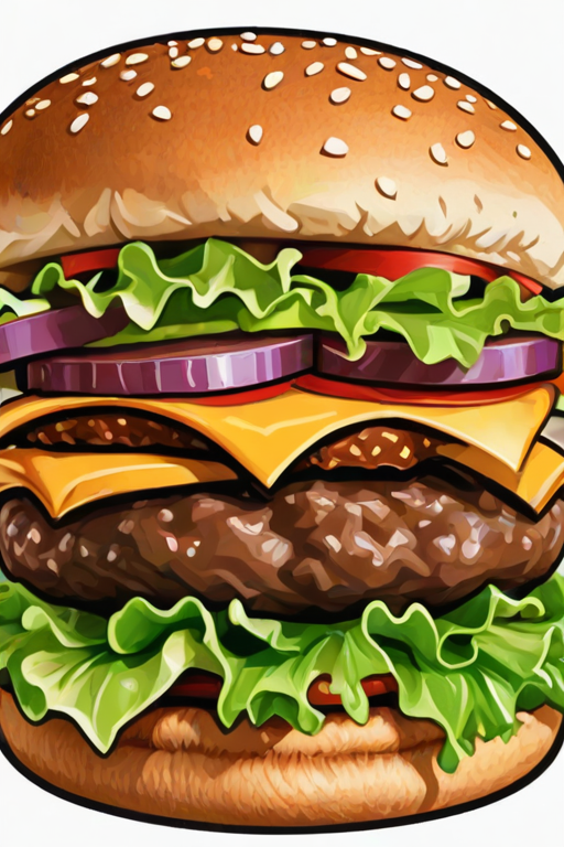 hamburger clipart black and white