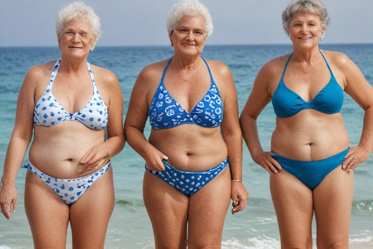 3 grannies, fat, bikini