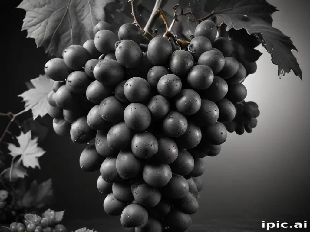 grapes clipart black and white