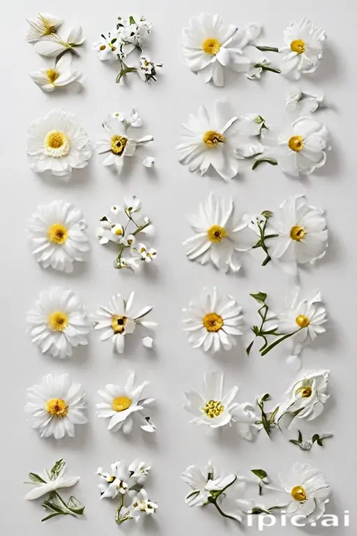 flowers white background