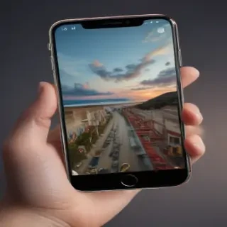 hand holding phone png
