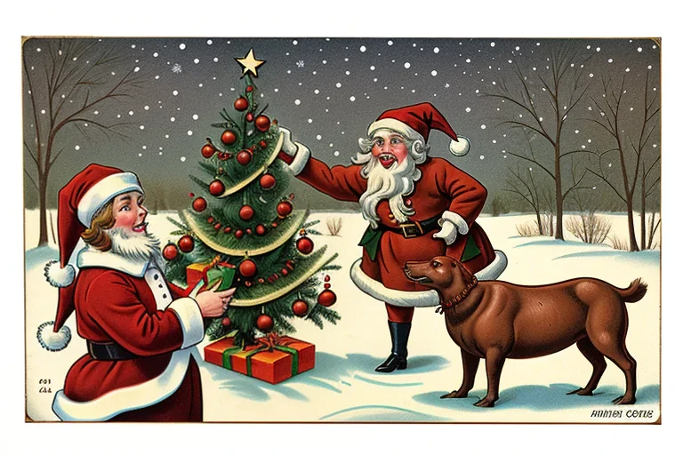 vintage illustrations christmas
