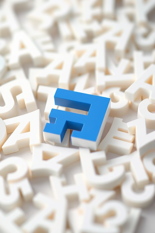 Create an abstract composition of white and light gray paragraph symbols with a large blue paragraph symbol in the center, shot with a DSLR camera, 50mm lens, f/2.8 aperture, ISO 100, in natural light, with a shallow depth of field to enhance background blur and focus on the central symbol.