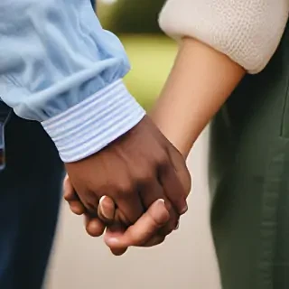 black couple holding hands