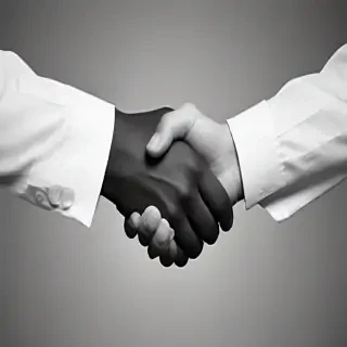 handshake black and white