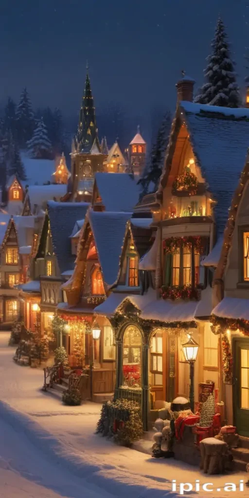 christmas village wallpaper