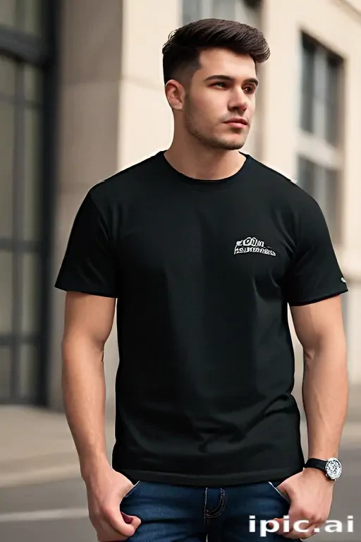 black tee mockup