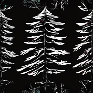 pine tree clipart black and white