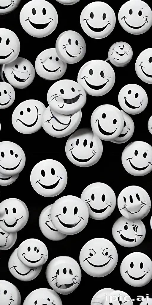 white smiley face black background