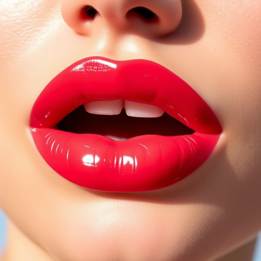 Juicy Watermelon Splash lip style features a sheer, glossy red-pink hue that gives the appearance of freshly bitten lips, perfect for youthful and playful looks