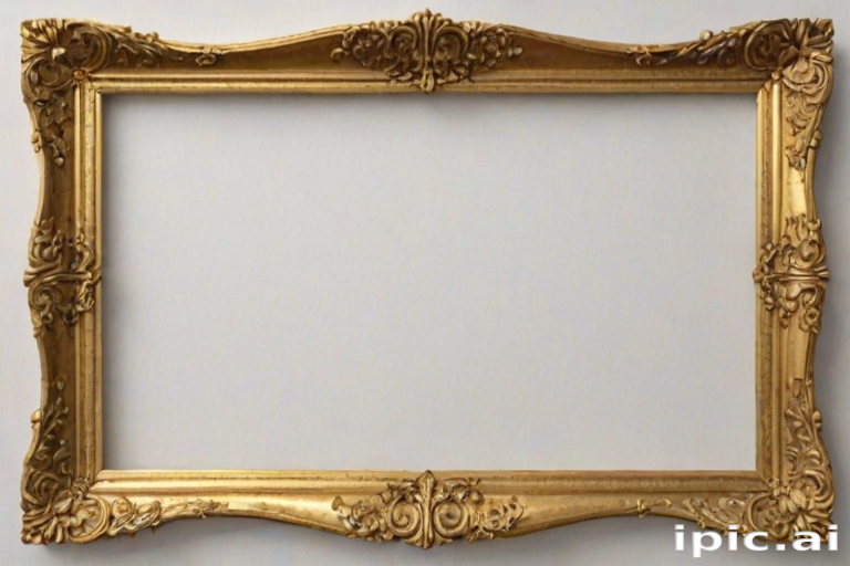 rectangle golden frame png