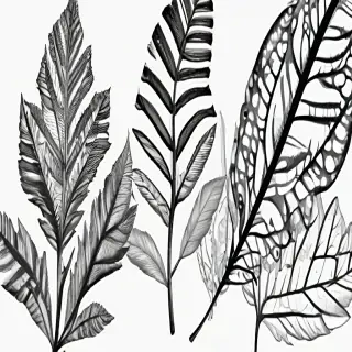 black and white clipart leaf