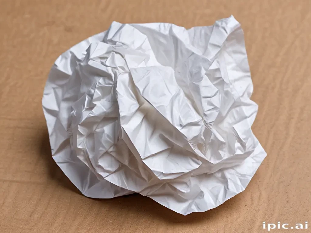 crumpled up paper