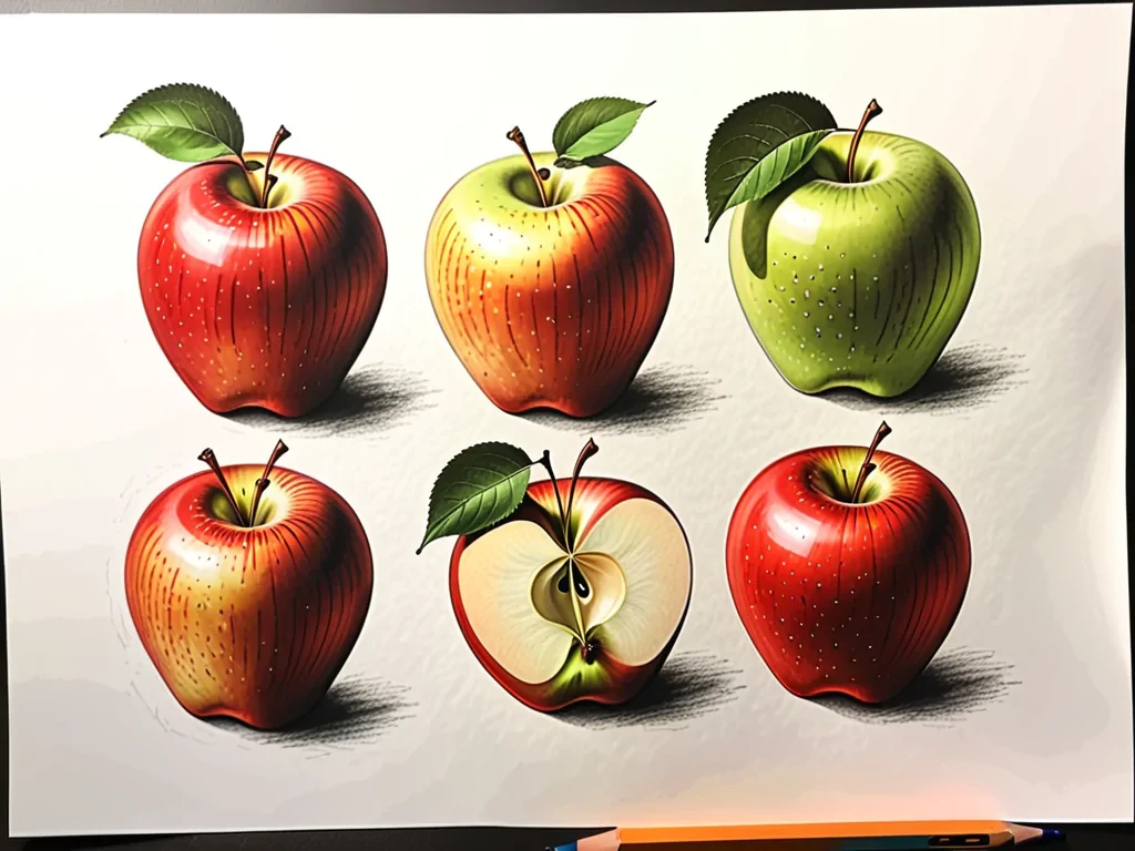 drawings of apples