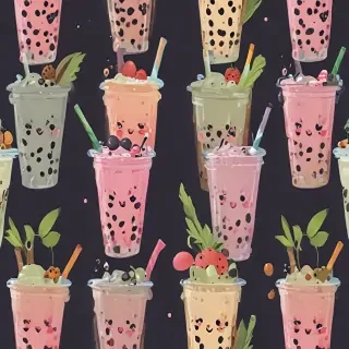 cute boba tea wallpapers
