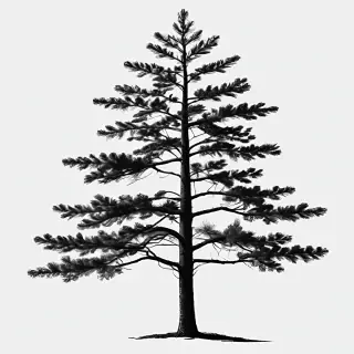 pine tree clip art black and white
